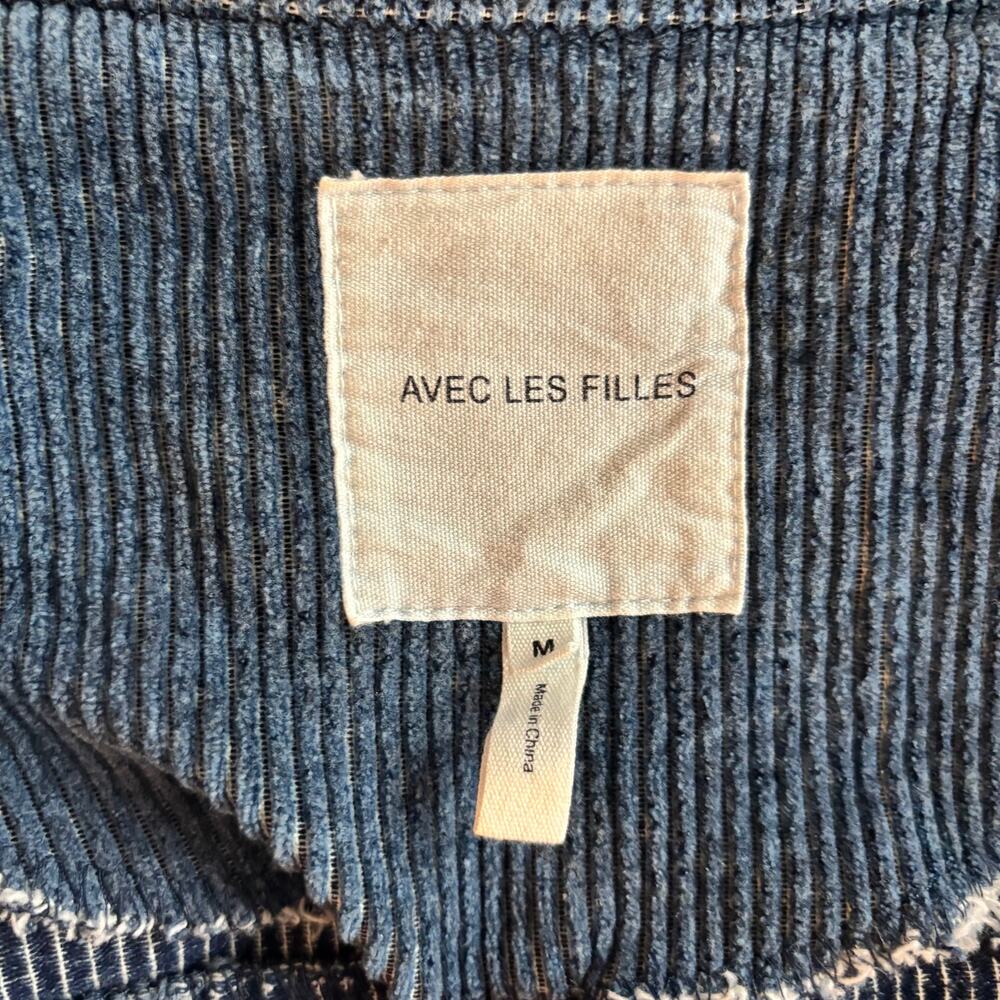 AVEC LES FILLES | Blue Corduroy Cropped Jacket Sz Medium - Picture 3 of 5